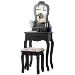 Tangkula Vanity Mirror Makeup Dressing Table Set W/ Stool Drawer Wood Desk 22 Tangkula Vanity Mirror Makeup Dressing Table Set W/ Stool Drawer Wood Desk -Famous Furniture Store GUEST d28d14f0 07ed 4790 8d68 b75ce792ffd3