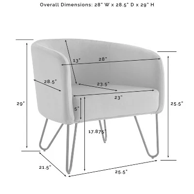 Parkway Velvet Accent Chair - Crosley 12 Parkway Velvet Accent Chair - Crosley - Image 10