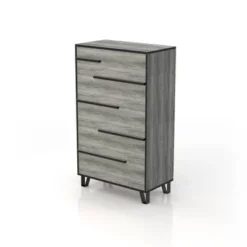 Mericalo 5 Drawer Staggered Chest Vintage Gray Oak - MiBasics -Famous Furniture Store GUEST d317c73c 10cd 472c 95b8 2d52b6612470