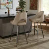 29" Set Of 2 Ragan Metal Fabric Swivel Bar Stools - Inspire Q -Famous Furniture Store GUEST d357b05f 2520 4b7a be44 040b96167917