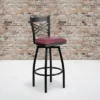 Emma And Oliver 2 Pack "X" Back Swivel Metal Barstool