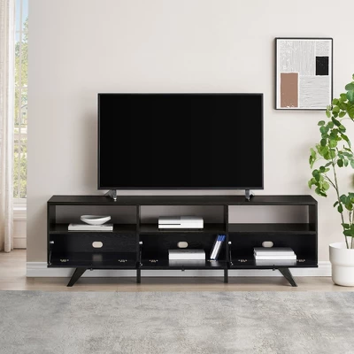 Mid-Century Modern Low TV Stand With Storage For TVs Up To 80" - Saracina Home 7 Mid-Century Modern Low TV Stand With Storage For TVs Up To 80" - Saracina Home - Image 5