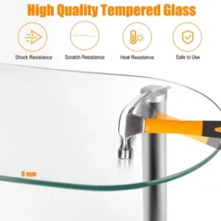 Costway Decorative Storage Cabinets Home Liquor Pub Table W/Tempered Glass Top & 2 Shelves 15 Costway Decorative Storage Cabinets Home Liquor Pub Table W/Tempered Glass Top & 2 Shelves -Famous Furniture Store GUEST d4672dcd a9f0 4183 b93b 340be1bf0be3