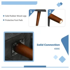 Costway Convertible Futon Sofa Bed Adjustable Couch Sleeper W/ Wood Legs NavyGreyYellow -Famous Furniture Store GUEST d5bceb4c 52ae 4eb7 aa2d 38c024b12232