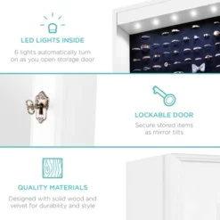 Best Choice Products 6-Tier Standing Mirror Lockable Storage Organizer Cabinet Armoire W/ LED Lights -Famous Furniture Store GUEST d6439492 b0d9 465d 9d99 83997e77f5c5