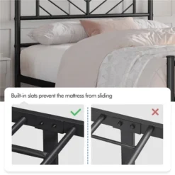 Yaheetech Metal Platform Bed With Arrow Design Headboard And Footboard -Famous Furniture Store GUEST d667610b 9363 4821 8113 3218693faaad