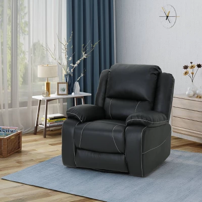 Malic Classic Tufted PU Leather Swivel Recliner - Christopher Knight Home 3 Malic Classic Tufted PU Leather Swivel Recliner - Christopher Knight Home