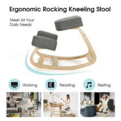 Costway Ergonomic Kneeling Chair Rocking Stool Upright Posture Office Furniture Grey 17 Costway Ergonomic Kneeling Chair Rocking Stool Upright Posture Office Furniture Grey -Famous Furniture Store GUEST d8857fe9 eaac 4350 87f4 82a42197db94