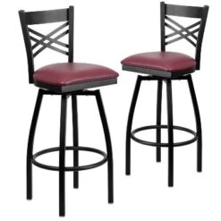 Emma And Oliver 2 Pack "X" Back Swivel Metal Barstool -Famous Furniture Store GUEST d9fed55a 6329 412c b74a 76b88e8ad406