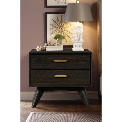 2 Drawer Baly Mid-Century Modern Nightstand - Armen Living 13 2 Drawer Baly Mid-Century Modern Nightstand - Armen Living - Image 11