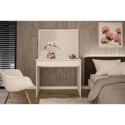 Virginia Vanity With Mirror White - Polifurniture -Famous Furniture Store GUEST da8a3380 fbc3 48a8 b91b bf928e92a7ad