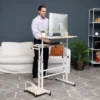 White Rolling Sitting/Standing Desk With Side Storage - Mind Reader -Famous Furniture Store GUEST dafbb145 fdd3 4fc0 b028 87da520248da