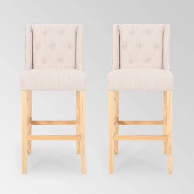 Set Of 2 Lansglen Button Tufted Wingback Barstools - Christopher Knight Home 9 Set Of 2 Lansglen Button Tufted Wingback Barstools - Christopher Knight Home - Image 7