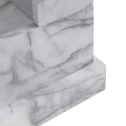 Dridun Faux Marble Fireplace White/Gray - Aiden Lane -Famous Furniture Store GUEST dbe4d8c0 059c 4011 adfa 225502964f32