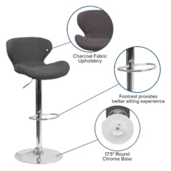 Merrick Lane Adjustable Height Barstool Contemporary Bar Height Stool With Curved Back And Metal Base With Footrest 29 Merrick Lane Adjustable Height Barstool Contemporary Bar Height Stool With Curved Back And Metal Base With Footrest -Famous Furniture Store GUEST dc14e264 70e2 4de8 b40d b0cb5213cb92