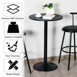 Costway Set Of 2 Round Pub Table 24" Bistro Bar Height Cocktail Table W/Metal Base Black 13 Costway Set Of 2 Round Pub Table 24" Bistro Bar Height Cocktail Table W/Metal Base Black -Famous Furniture Store GUEST dc5bc00a c1b4 4fb8 bee9 c1a759195e3f