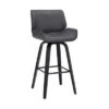26" Tyler Swivel Faux Leather Wood Counter Height Barstool Gray - Armen Living -Famous Furniture Store GUEST dcd9417f ba12 42e0 ac19 ceee71b75e20