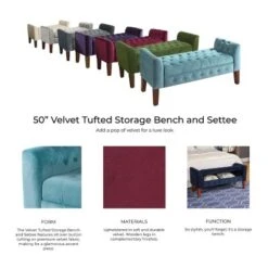 Velvet Tufted Storage Settee Bench - HomePop -Famous Furniture Store GUEST de171a77 5b3b 4640 a244 738b0f7d02d0