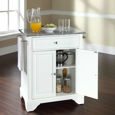 Lafayette Granite Top Portable Kitchen Island/Cart White/Gray - Crosley 4 Lafayette Granite Top Portable Kitchen Island/Cart White/Gray - Crosley - Image 2