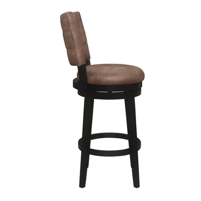 30" Kaede Wood And Upholstered Swivel Barstool Black/Chestnut - Hillsdale Furniture 6 30" Kaede Wood And Upholstered Swivel Barstool Black/Chestnut - Hillsdale Furniture - Image 4