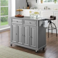 Stainless Steel Top Kitchen Cart/Island Vintage Gray - Crosley 16 Stainless Steel Top Kitchen Cart/Island Vintage Gray - Crosley -Famous Furniture Store GUEST deab7019 7ef9 44a4 8fb2 802560fa3b04