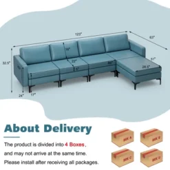 Costway Modular L-shaped Sectional Sofa W/ Reversible Chaise & 4 USB Ports 15 Costway Modular L-shaped Sectional Sofa W/ Reversible Chaise & 4 USB Ports -Famous Furniture Store GUEST deebff85 5113 4476 8da5 f4cedf6befee