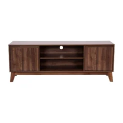 60" Haisley Mid-Century Modern TV Stand For TVs Up To 64" With Adjustable Shelves Dark Walnut - Taylor & Logan -Famous Furniture Store GUEST df280cf9 7832 4604 93c7 ae103ea9f544