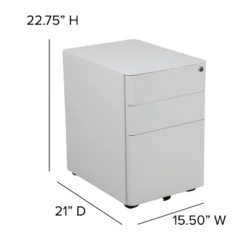 Flash Furniture Modern 3-Drawer Mobile Locking Filing Cabinet With Anti-Tilt Mechanism And Hanging Drawer For Legal & Letter Files -Famous Furniture Store GUEST df2d88db 150f 4c04 a505 d0483b1c06ae