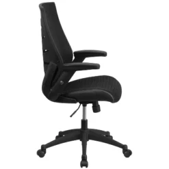 Emma And Oliver High Back Black Mesh Swivel Ergonomic Office Chair With Adjustable Flip-Up Arms -Famous Furniture Store GUEST df464d0a 6258 47e8 9d20 34b48b93faac