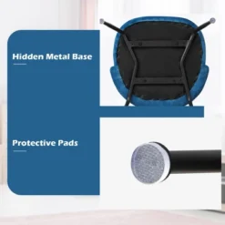 Tangkula Dining Chair Set Of 4 Upholstered Velvet Chair Set W/ Metal Base For Living Room -Famous Furniture Store GUEST df969625 555e 437e a712 d285d0155217