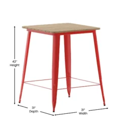 Flash Furniture Declan Commercial Indoor/Outdoor Bar Top Table, 31.5" Square All Weather Poly Resin Top With Steel Base -Famous Furniture Store GUEST e037c9b1 b4ba 49a8 9587 1d41913d8885