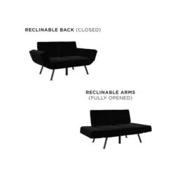 RealRooms Euro Upholstered Tufted Loveseat Futon With Storage Pockets -Famous Furniture Store GUEST e0660a0f fc47 4856 b13f 29005b2a0891