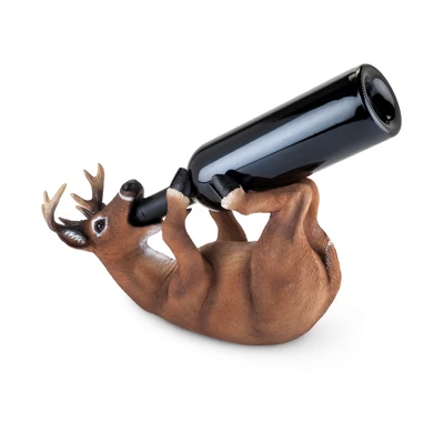 True Drunken Deer Polyresin Wine Bottle Holder Set Of 1, Brown, Holds 1 Standard Wine Bottle 4 True Drunken Deer Polyresin Wine Bottle Holder Set Of 1, Brown, Holds 1 Standard Wine Bottle - Image 2