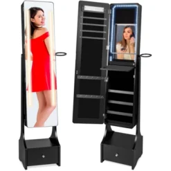 Best Choice Products Full Length LED Mirrored Jewelry Storage Organizer Cabinet W/ Interior & Exterior Lights 18 Best Choice Products Full Length LED Mirrored Jewelry Storage Organizer Cabinet W/ Interior & Exterior Lights -Famous Furniture Store GUEST e1c5b4e9 ded4 4888 bd4d 9ec5f1d58141