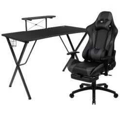 Flash Furniture Gaming Desk And Footrest Reclining Gaming Chair Set With Cup Holder, Headphone Hook, And Monitor/Smartphone Stand -Famous Furniture Store GUEST e1c947e8 505a 4ab7 aae4 99e0c9f78e53