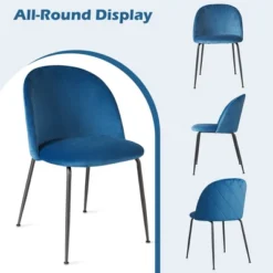 Tangkula Dining Chair Set Of 4 Upholstered Velvet Chair Set W/ Metal Base For Living Room -Famous Furniture Store GUEST e333a872 01f2 41bb 98db cd8576fa2b55