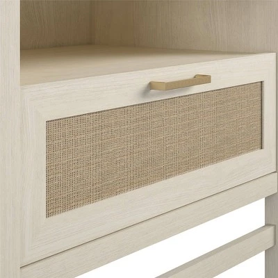 Latta TV Stand For TVs Up To 60" With Faux Rattan Ivory Oak - Room & Joy 9 Latta TV Stand For TVs Up To 60" With Faux Rattan Ivory Oak - Room & Joy - Image 7