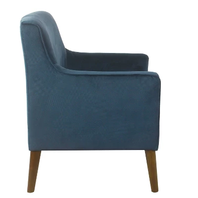Davis Mid-Century Accent Chair Navy Velvet - HomePop 4 Davis Mid-Century Accent Chair Navy Velvet - HomePop - Image 2