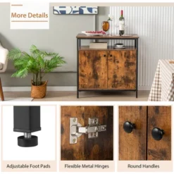 Costway Industrial 2-Door Buffet Sideboard Kitchen Cupboard Storage Cabinet With Open Shelf -Famous Furniture Store GUEST e4d7a0ba 0cf3 42c4 9651 ba0963f84366