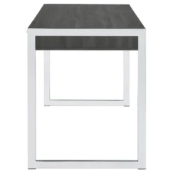 Wallice 2 Drawer Writing Desk With Chrome Base Weathered Gray - Coaster -Famous Furniture Store GUEST e4f6d94e 1fad 4945 a364 f4ec868dff07