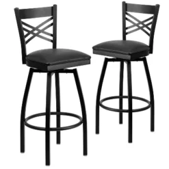 Emma And Oliver 2 Pack "X" Back Swivel Metal Barstool -Famous Furniture Store GUEST e573c6a7 c4bf 4425 a3e7 0c512b41c7f0