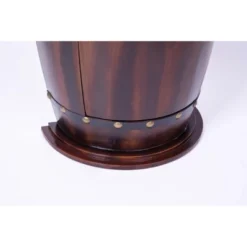 Vintiquewise Rustic Lockable Barrel Shaped Wine Bar Cabinet Wooden End Table -Famous Furniture Store GUEST e5b5da64 e58c 46dd a09d 2661026bb511