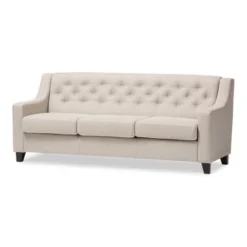 Arcadia Modern And Contemporary Fabric Upholstered Button Tufted Living Room 3 Seater Sofa - Baxton Studio -Famous Furniture Store GUEST e5bef440 8e97 4cfe b15c 0fdfc4e1824f