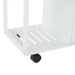 HOMCOM 28" Rolling Kitchen Trolley Serving Cart Storage Cabinet Bamboo Top With Wire Basket & Door Cabinet & Drawers, White 12 HOMCOM 28" Rolling Kitchen Trolley Serving Cart Storage Cabinet Bamboo Top With Wire Basket & Door Cabinet & Drawers, White -Famous Furniture Store GUEST e5fed92d 8c8f 4183 b676 a09c7b2ae63c