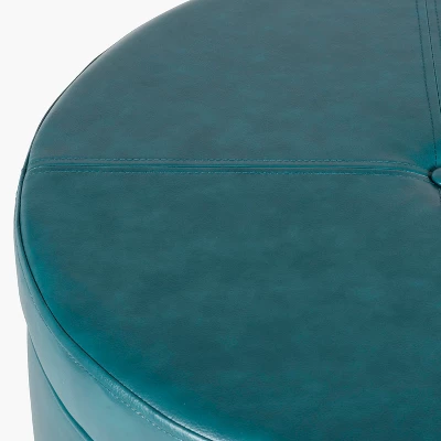 Large Round Storage Ottoman - HomePop 6 Large Round Storage Ottoman - HomePop - Image 4
