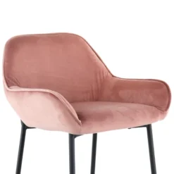Elama 2 Piece Velvet Bar Stool In Pink With Black Legs -Famous Furniture Store GUEST e6455cab a00a 49d9 b6ea 4ed14546f0f7