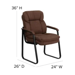 Emma And Oliver Executive Side Reception Chair With Lumbar Support And Sled Base -Famous Furniture Store GUEST e647bec1 757c 454b a1e2 9453952ad0e9