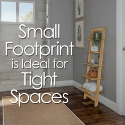 Hastings Home 5-Tier Bookshelf - 50" Tall, Pickled Oak Wood Finish -Famous Furniture Store GUEST e65f0af4 b47d 4590 b8bc 11a5fff7b241