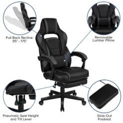 Flash Furniture Gaming Desk With Cup Holder/Headphone Hook/Monitor Stand & Reclining Back/Arms Gaming Chair With Footrest -Famous Furniture Store GUEST e66a45e6 11eb 4e66 a939 0cac25bbe844