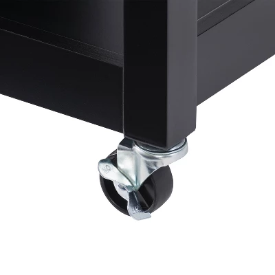 Sage Wood Kitchen Cart With Cupboard Black - CorLiving 8 Sage Wood Kitchen Cart With Cupboard Black - CorLiving - Image 6